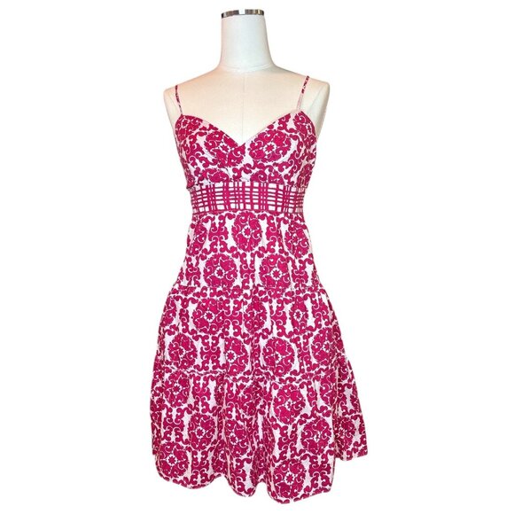 Tommy Hilfiger Red White Sundress Size 2 Fit Flare Summer Dress Pockets Preppy - Picture 1 of 16